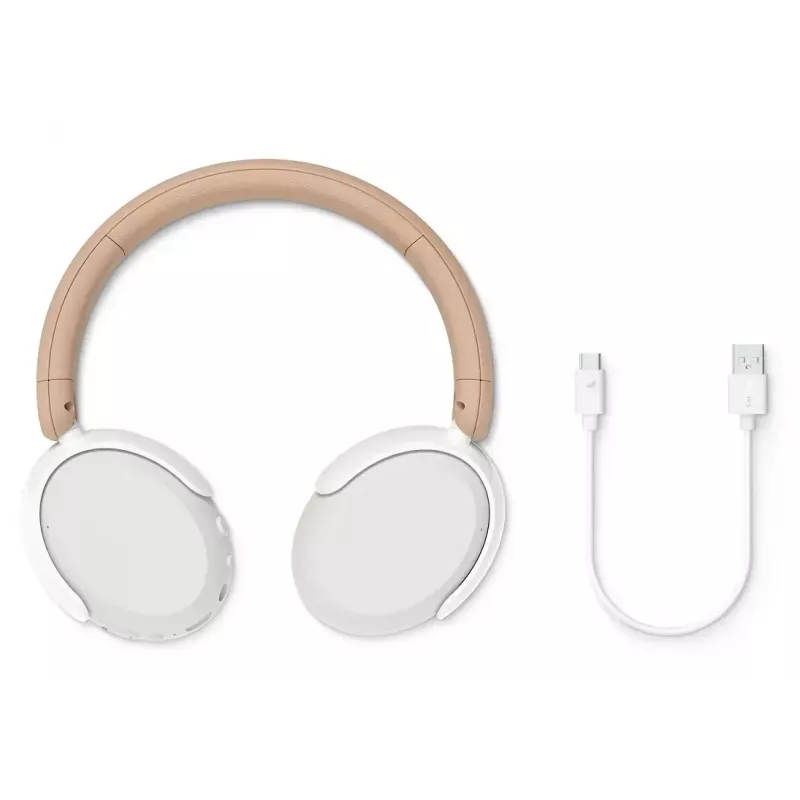 Philips 5000 series TAK5500AL/00 austiņas/austiņu komplekts ar vadu un bezvadu savienojumu Galvas lente Zvani/mūzika Bluetooth Dzintara, Balta