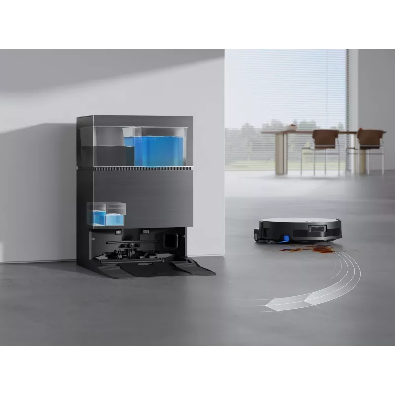 Robot putekļsūcējs Ecovacs Deebot X11 Pro Omni — melns, Li‑Ion 6400 mAh, 206 min darbības laiks, 0,22 L putekļu tvertne, bāzes stacija 2,5 L