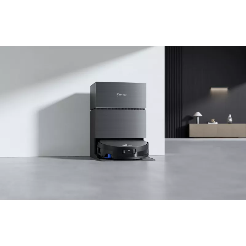 Robot putekļsūcējs Ecovacs Deebot X11 Pro Omni — melns, Li‑Ion 6400 mAh, 206 min darbības laiks, 0,22 L putekļu tvertne, bāzes stacija 2,5 L