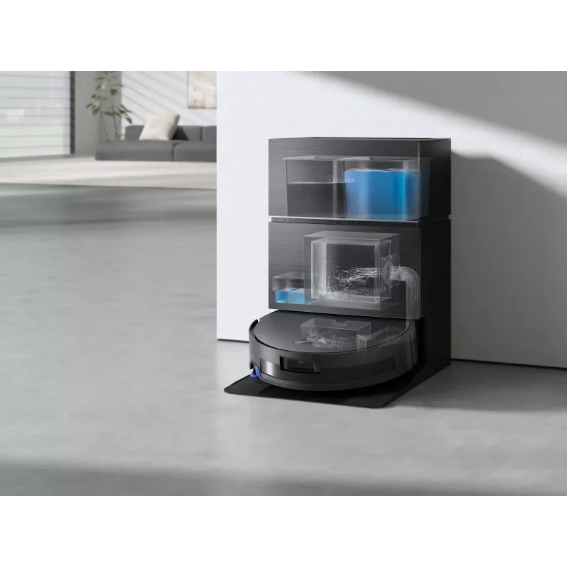Robot putekļsūcējs Ecovacs Deebot X11 Pro Omni — melns, Li‑Ion 6400 mAh, 206 min darbības laiks, 0,22 L putekļu tvertne, bāzes stacija 2,5 L