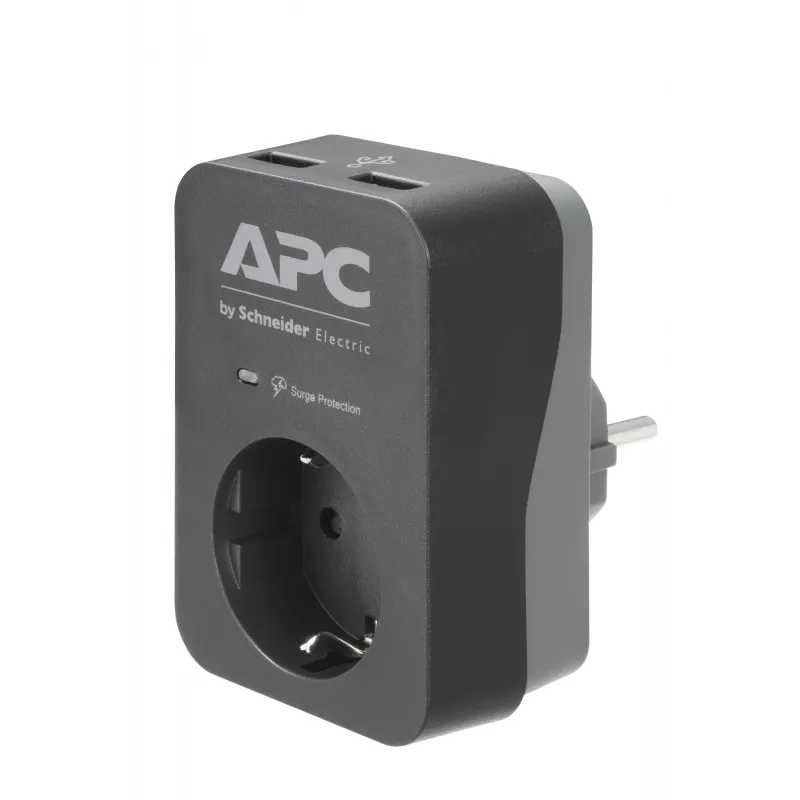 APC PME1WU2B-GR pārsprieguma aizsargs melns, pelēks 1 maiņstrāvas kontaktligzda(s) 230 V