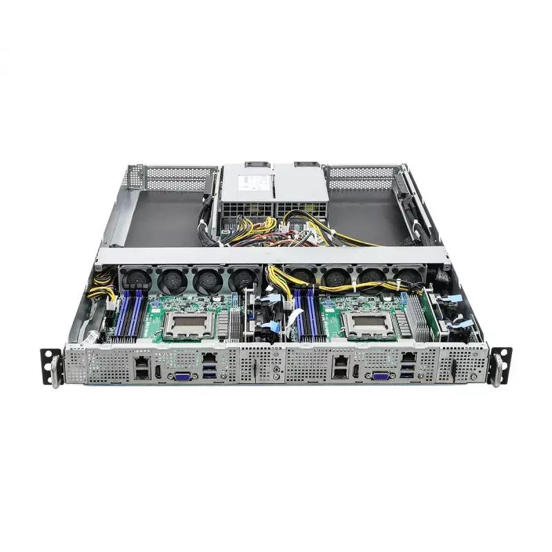 Servera bāzes sistēma ASRock 1U2N2G-AM5/2T — LGA 1718, DDR5 līdz 48 GB, 10 Gb Ethernet, Aspeed AST2600, 1600 W barošanas bloks