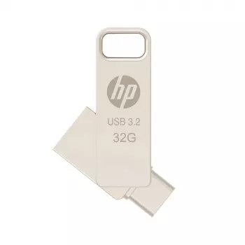 USB zibatmiņa HP x206C 32 GB, USB Type-A/Type-C, USB 3.2 Gen 1, grozāma, sudraba