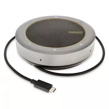StarTech.com USB-C skaļruņa dokstacija, mini pārnēsājams konferences skaļrunis un audio doks, USB-C uz VGA/4K HDMI, 2x USB-A centrmezgls, mikrofons/skaļrunis, Teams/Zoom/softphone skaļrunis