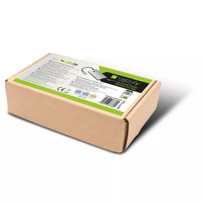 Techly IUSB32C-HUB6HPDI saskarnes centrmezgls USB 3.2 Gen 1 (3.1 Gen 1) Type-C 5000 Mbit/s Alumīnijs