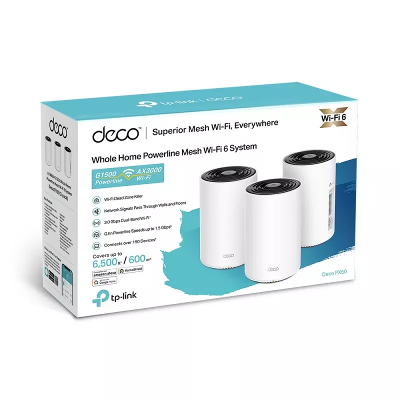 TP-Link AX3000 + G1500 Visas mājas Powerline Mesh Wi-Fi 6 sistēma