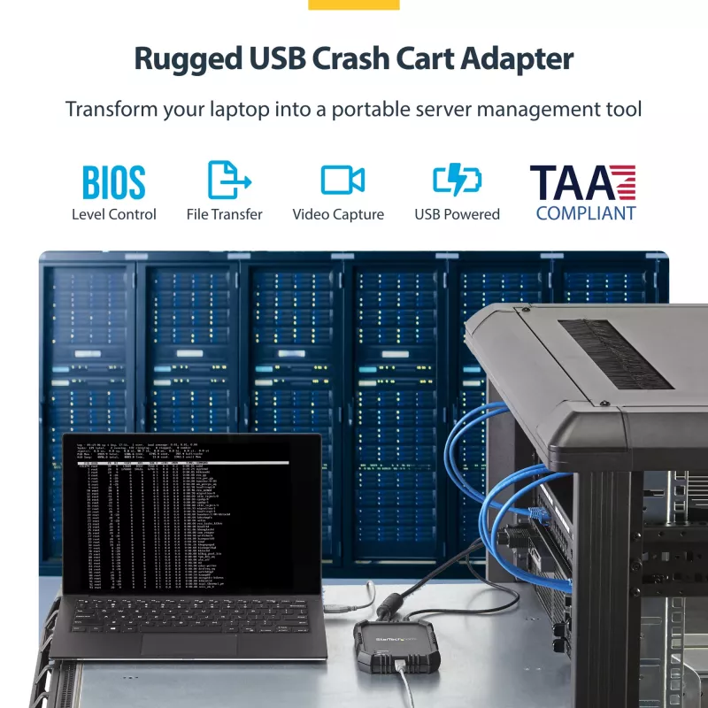StarTech.com klēpjdatora-servera KVM konsole ar izturīgu korpusu