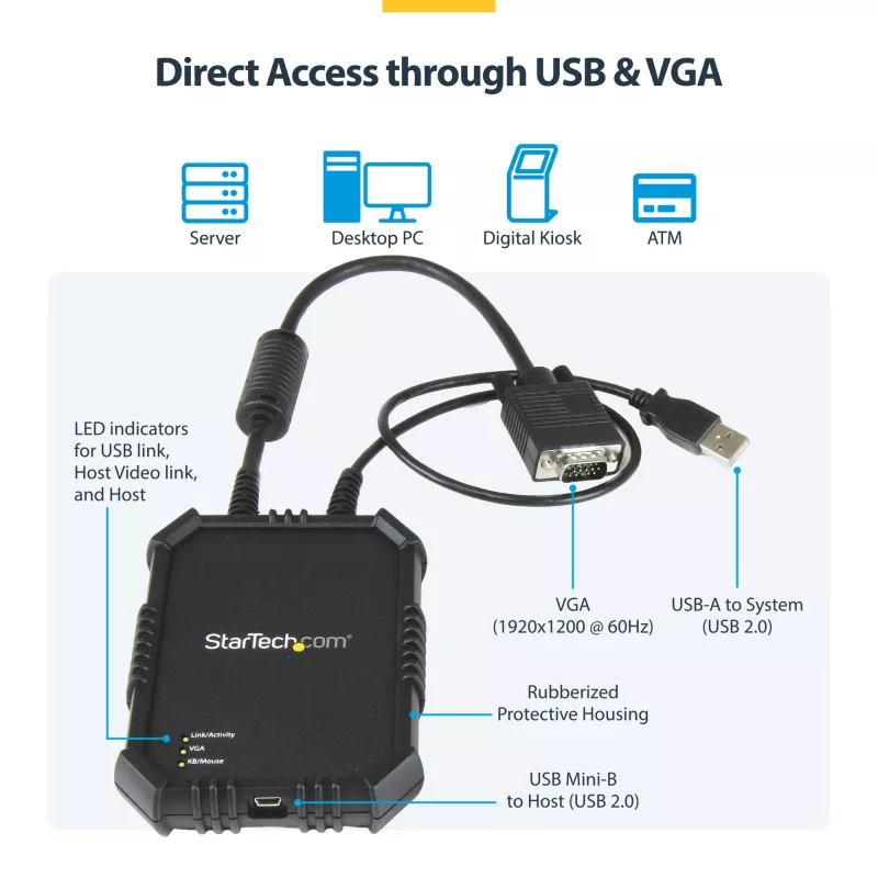 StarTech.com klēpjdatora-servera KVM konsole ar izturīgu korpusu