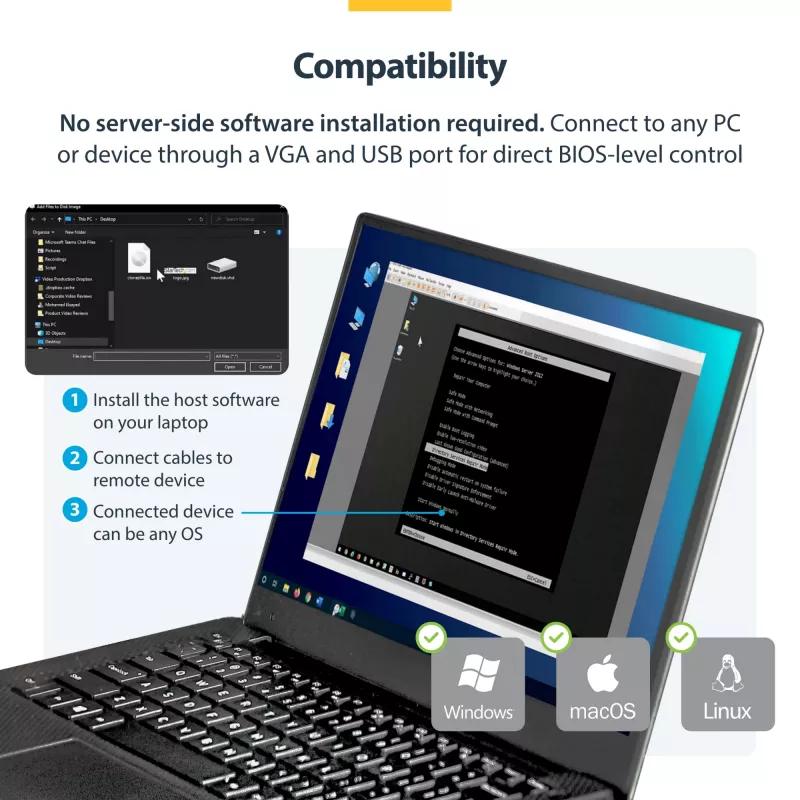 StarTech.com klēpjdatora-servera KVM konsole ar izturīgu korpusu
