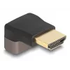 DeLOCK HDMI adapteris, vīrišķais pret sievišķo, 90° uz augšu leņķī, 8K 60 Hz, pelēks metāls
