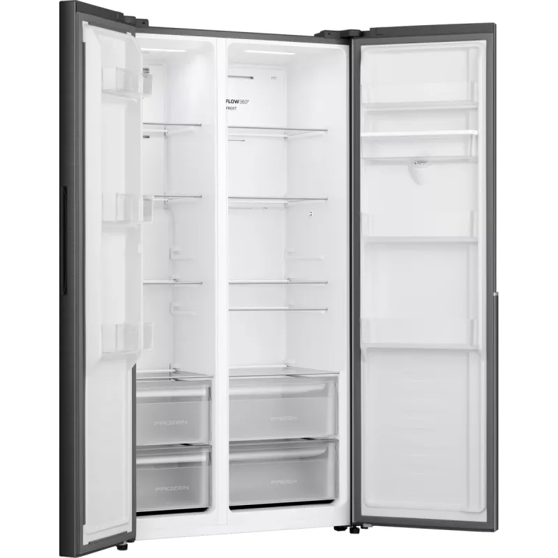 Gorenje Side by Side ledusskapis NRS917E41BXWD, brīvi stāvošs, amerikāņu durvis, melns, 2 durvis, skārienjutīgs, LED