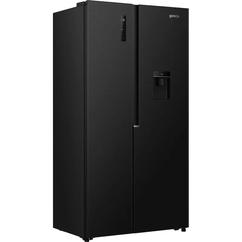 Gorenje Side by Side ledusskapis NRS917E41BXWD, brīvi stāvošs, amerikāņu durvis, melns, 2 durvis, skārienjutīgs, LED