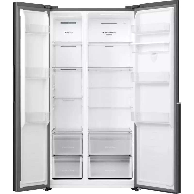 Gorenje Side by Side ledusskapis NRS917E41BXWD, brīvi stāvošs, amerikāņu durvis, melns, 2 durvis, skārienjutīgs, LED