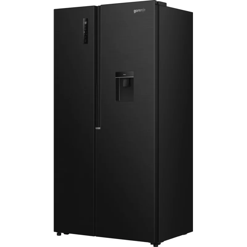 Gorenje Side by Side ledusskapis NRS917E41BXWD, brīvi stāvošs, amerikāņu durvis, melns, 2 durvis, skārienjutīgs, LED