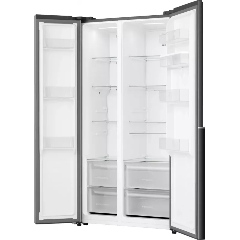 Gorenje Side by Side ledusskapis NRS917E41BXWD, brīvi stāvošs, amerikāņu durvis, melns, 2 durvis, skārienjutīgs, LED