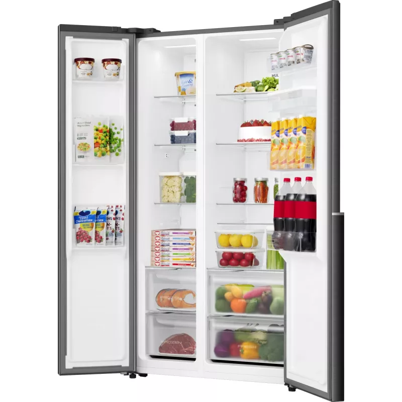 Gorenje Side by Side ledusskapis NRS917E41BXWD, brīvi stāvošs, amerikāņu durvis, melns, 2 durvis, skārienjutīgs, LED