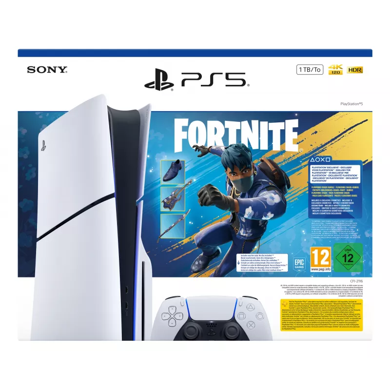 Sony PlayStation 5 - Fortnite Flowering Chaos komplekts 1 TB Wi-Fi melns, balts