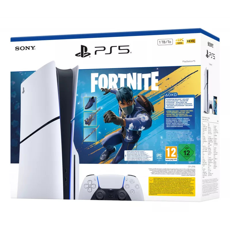 Sony PlayStation 5 - Fortnite Flowering Chaos komplekts 1 TB Wi-Fi melns, balts