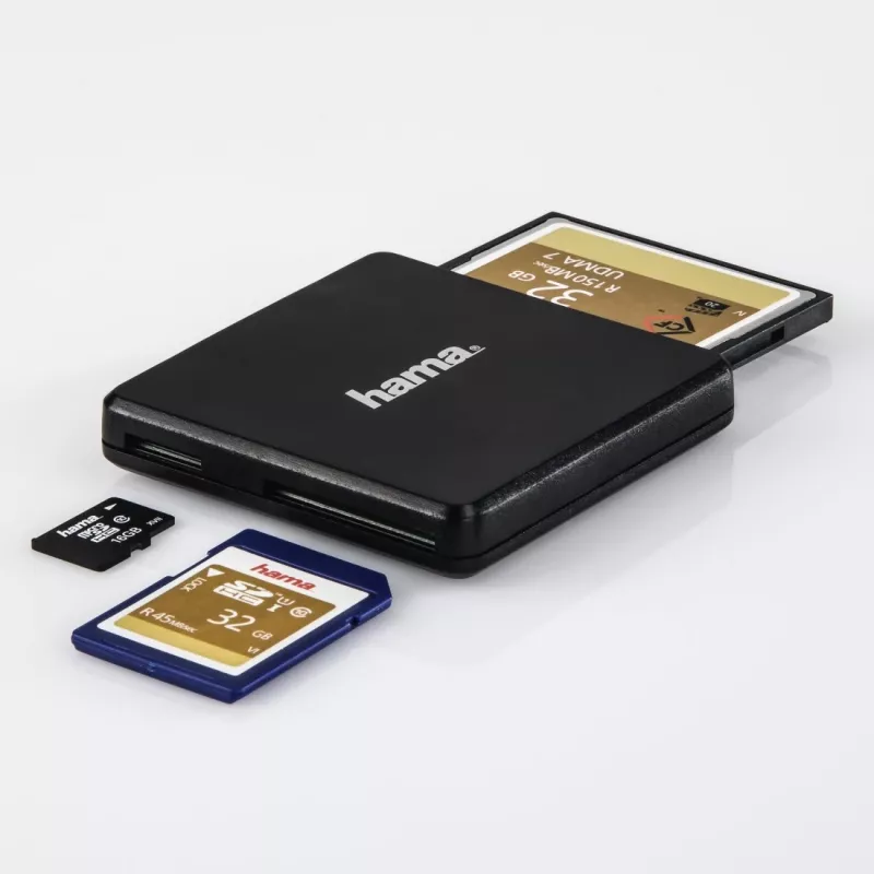 Hama USB 3.0 multi-karšu lasītājs, SD/microSD/CF, melns