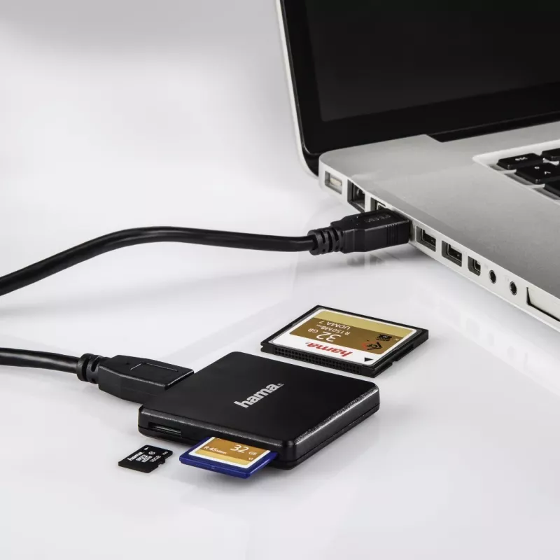 Hama USB 3.0 multi-karšu lasītājs, SD/microSD/CF, melns