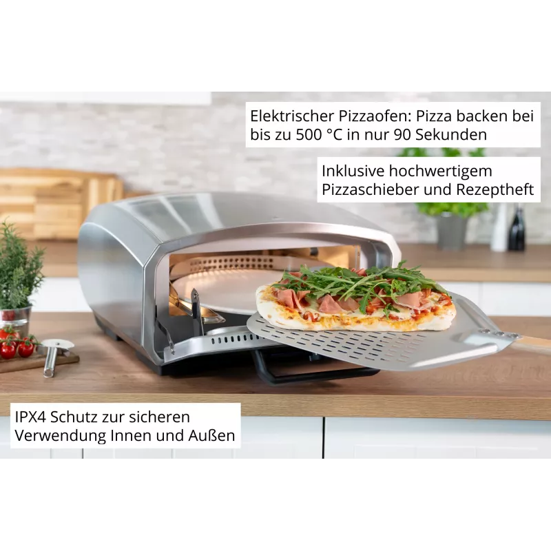 Unold Pizzaofen Enzo 68916 picas krāsns/cepeškrāsns 1 pica(-s) 2100 W Nerūsējošais tērauds