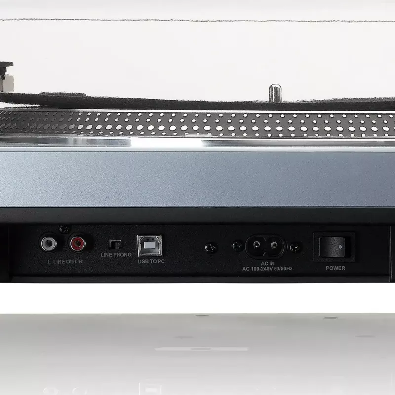 Tiešās piedziņas vinila atskaņotājs Lenco L-3809ME — manuāls, USB Type-A, metāliski zils