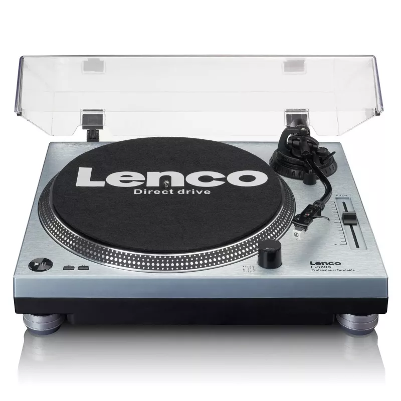 Tiešās piedziņas vinila atskaņotājs Lenco L-3809ME — manuāls, USB Type-A, metāliski zils