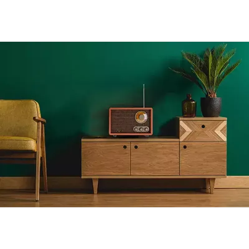 Pārnēsājams radio Adler AD 1171 — AM/FM, 10 W RMS, Bluetooth, ārējā antena, bronzas, 290×200×172 mm