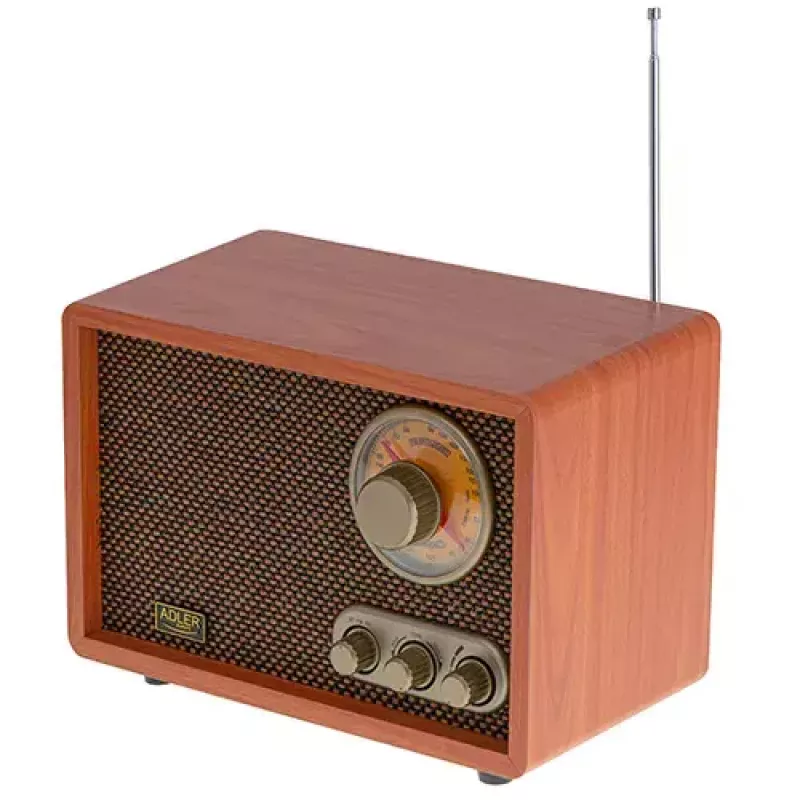 Pārnēsājams radio Adler AD 1171 — AM/FM, 10 W RMS, Bluetooth, ārējā antena, bronzas, 290×200×172 mm