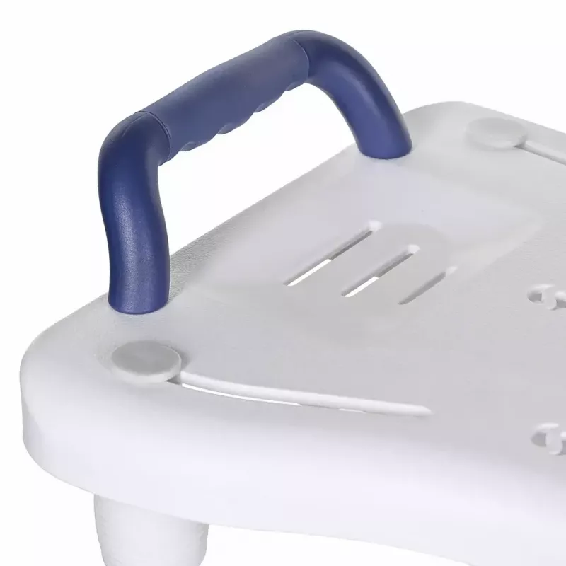 Vannas soliņš ActionMed LW400AM 2-in-1 ar grozāmu pārvietošanās disku, balts, mitrumizturīgs, ergonomisks sēdeklis, pakaramā atvere