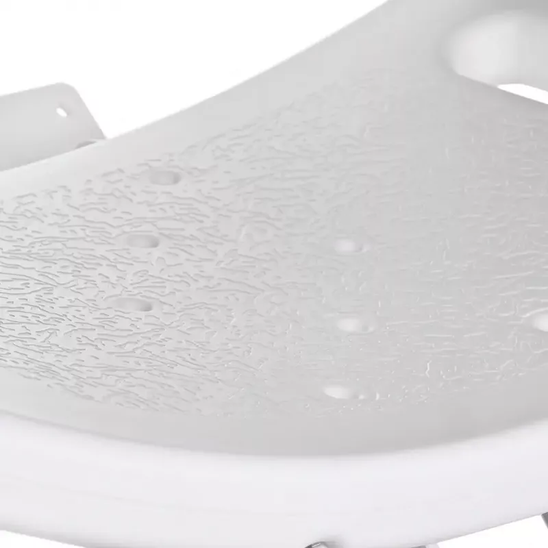 Pie sienas stiprināms salokāms dušas krēsls ActionMed KP600AM — balts, ergonomisks sēdeklis, regulējamas neslīdošas kājiņas, 3 kg