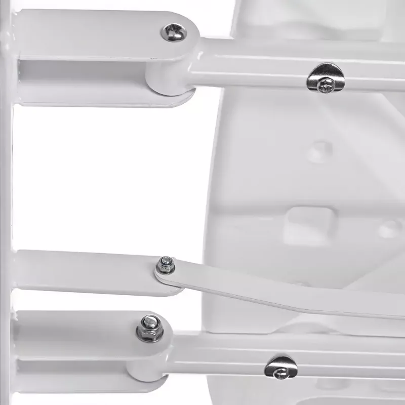 Pie sienas stiprināms salokāms dušas krēsls ActionMed KP600AM — balts, ergonomisks sēdeklis, regulējamas neslīdošas kājiņas, 3 kg