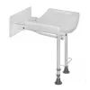 Pie sienas stiprināms salokāms dušas krēsls ActionMed KP600AM — balts, ergonomisks sēdeklis, regulējamas neslīdošas kājiņas, 3 kg