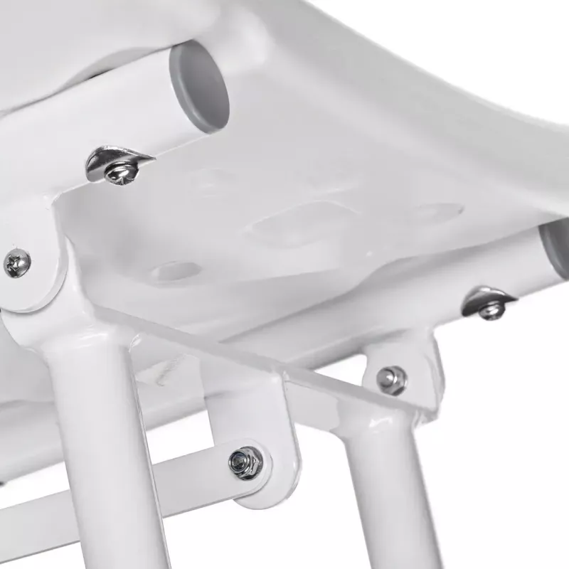 Pie sienas stiprināms salokāms dušas krēsls ActionMed KP600AM — balts, ergonomisks sēdeklis, regulējamas neslīdošas kājiņas, 3 kg