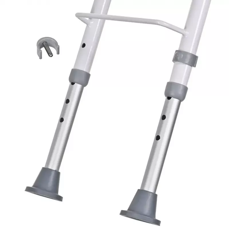 Pie sienas stiprināms salokāms dušas krēsls ActionMed KP600AM — balts, ergonomisks sēdeklis, regulējamas neslīdošas kājiņas, 3 kg