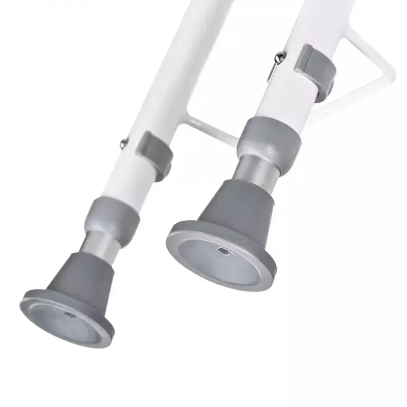 Pie sienas stiprināms salokāms dušas krēsls ActionMed KP600AM — balts, ergonomisks sēdeklis, regulējamas neslīdošas kājiņas, 3 kg