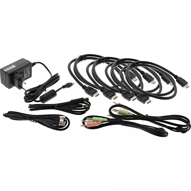 KVM Desktop Switch InLine 62652I 2-portu divu monitoru HDMI 4K USB 3.0 Audio