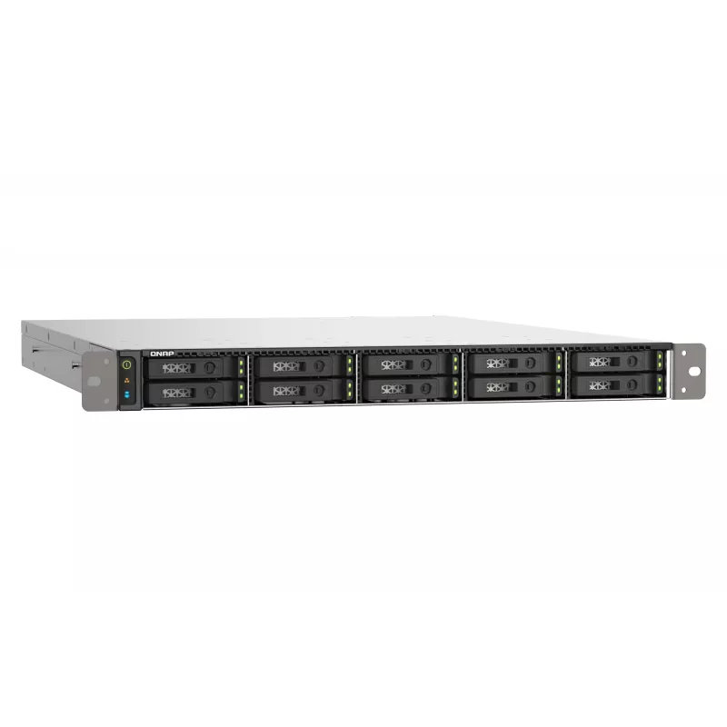 QNAP TS-h1090FU NAS Rack (1U) EPYC 7302P 128 GB DDR4 0 TB QuTS hero Melns, Pelēks