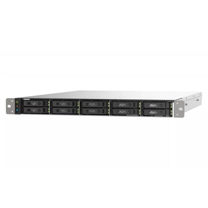 QNAP TS-h1090FU NAS Rack (1U) EPYC 7302P 128 GB DDR4 0 TB QuTS hero Melns, Pelēks