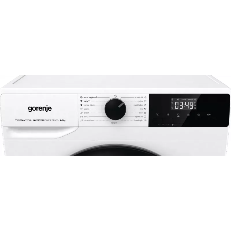 Gorenje veļas mašīna WNHPI94A1PS BK070, Ielādēšana no priekšpuses, 9 kg, B, 75 dB, 1400 RPM, A