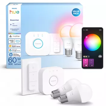 Viedā LED spuldze Philips Hue balta and colour ambience E27 Bluetooth 8 W, 111 mm, 6 cm Ø (2 komplektā)