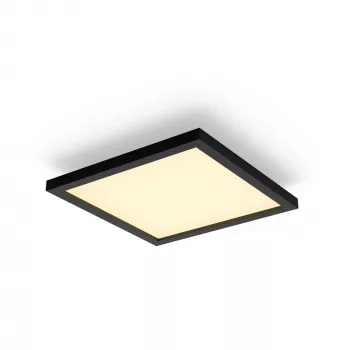 Philips Aurelle Square Panel, viedā griestu lampa, Bluetooth/Zigbee, melna, LED, alumīnijs, maināma