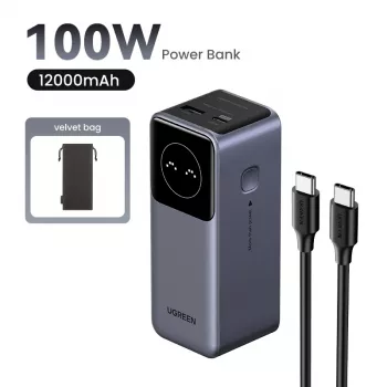 Pārnēsājams ārējais akumulators Ugreen 12000mAh 100W ātrā uzlāde