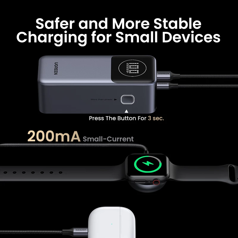 Pārnēsājams ārējais akumulators Ugreen 12000mAh 100W ātrā uzlāde