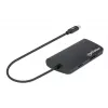 Manhattan USB-C dokstacija/multiportu adapteris ar karšu lasītāju, pieslēgvietas (x5): Ethernet, USB-A (3) un USB-C, 5 Gbps (USB 3.2 Gen1 jeb USB 3.0), ar strāvas piegādi (100 W) USB-C pieslēgvietai (piezīme: nepieciešams papildu USB-C sienas lādētājs un USB-C kabelis), universāli piemērots visām ierīcēm, alumīnijs