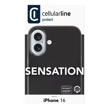 Cellularline Sensation - iPhone 16 Soft-touch silikona maciņš, Vāciņš, Apple, iPhone 16, 15,5 cm (6,1 collas), Melns