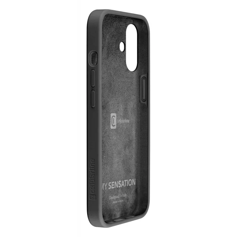 Cellularline Sensation - iPhone 16 Soft-touch silikona maciņš, Vāciņš, Apple, iPhone 16, 15,5 cm (6,1 collas), Melns