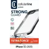 Cellularline Tetra Force Strong Guard - iPhone 16e īpaši aizsargājošs, triecienizturīgs elastīgs futrālis ar integrētu Microban® antibakteriālo tehnoloģiju