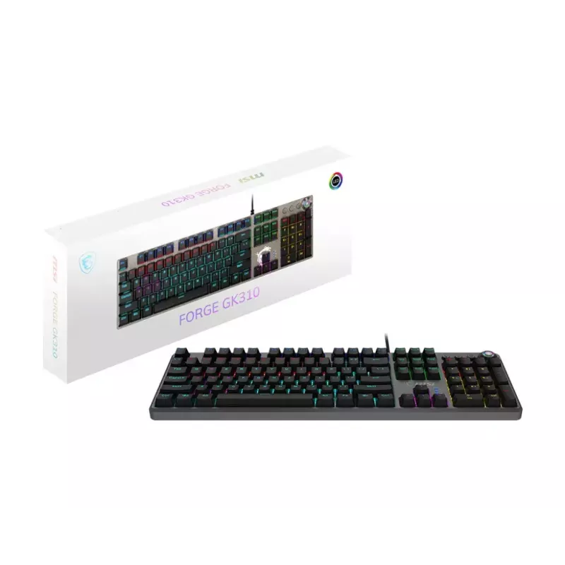 Spēļu klaviatūra MSI FORGE GK310 RED DE mehāniska USB QWERTY melna