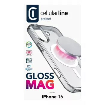 Cellularline Gloss Mag - iPhone 16 magnētiskais maciņš uzlādei un pievienošanai MagSafe lādētājam